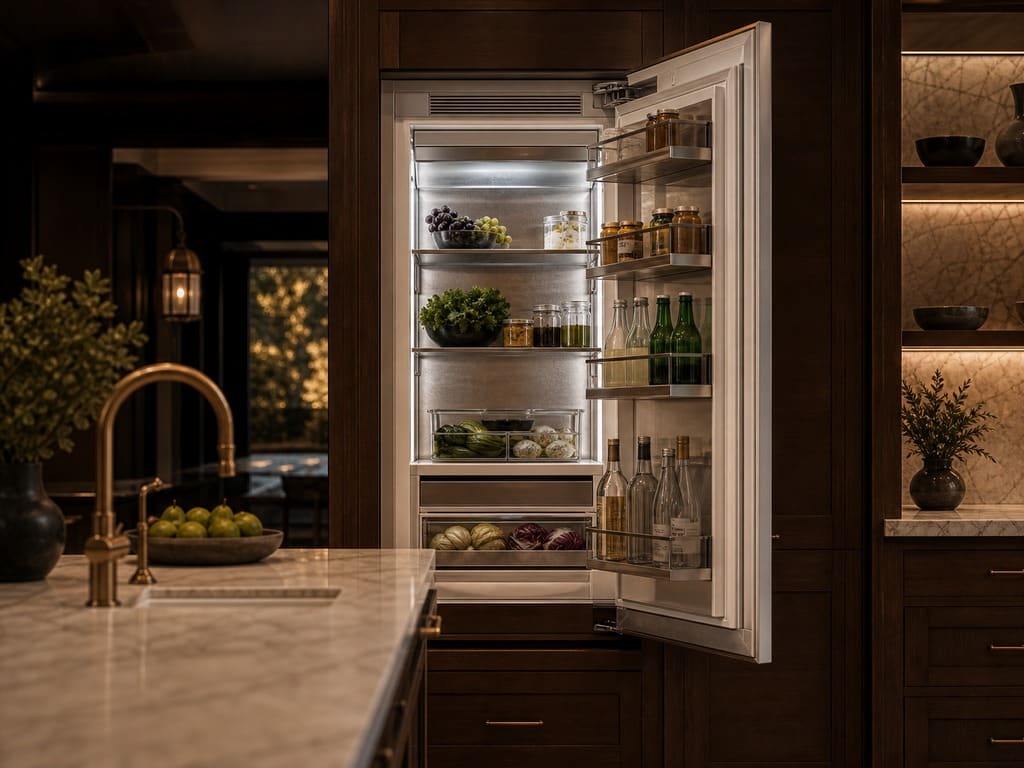 Viking built-in refrigerator serviced in a Novato kitchen
